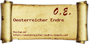 Oesterreicher Endre névjegykártya